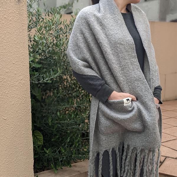 キッピス 通販キッピス ストール kippis ポケット付きビッグフリンジストール レディース 冬 ...