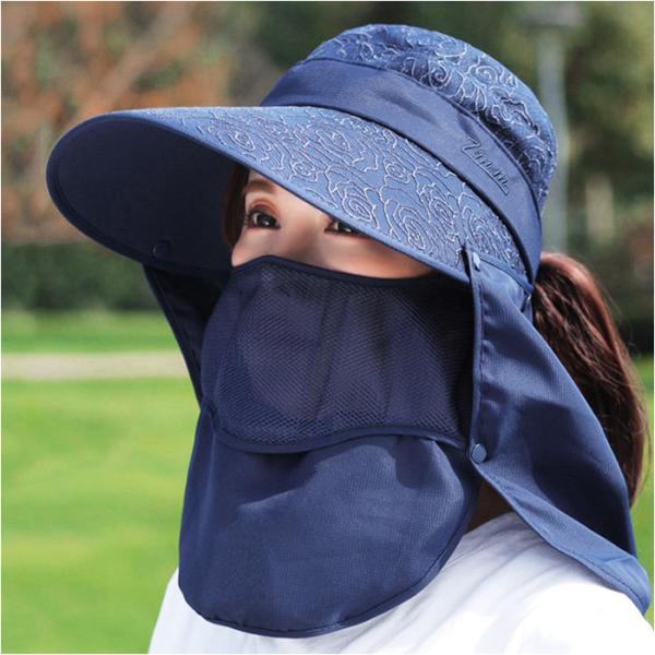 サンバイザー レディース 通販 キャップ 深め ネックカバー uvカット 夏用 おしゃれ ネックガー...