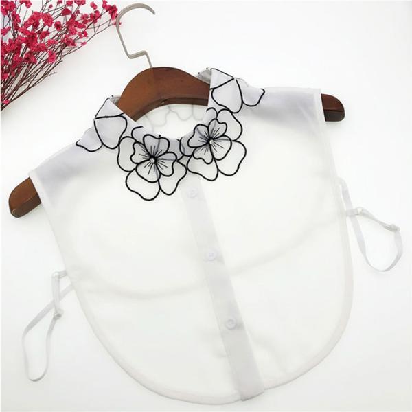 つけ襟 レース 通販 付け襟 つけえり 重ね着風 襟 えり フェイクカラー 花柄 ホワイト 白 ブラ...