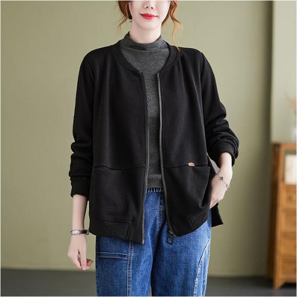 アウター 通販アウター ブルゾン レディース ジャケット スウェット カーディガン フードなし パー...
