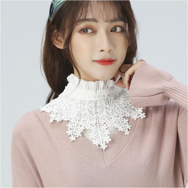 つけ襟 レース 通販 花柄 ブラウス付け襟 付け衿 付け襟 フリル レディース 重ね着 レイヤード ...