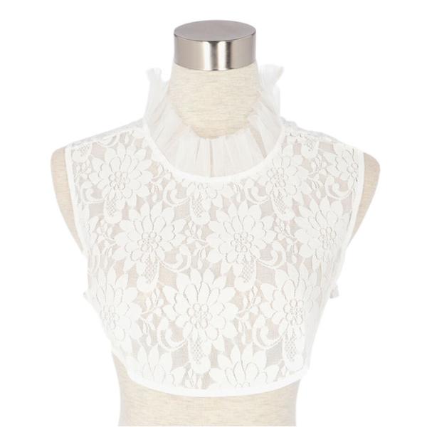 つけ襟 レース 通販 付け襟 フリル つけえり 重ね着 レイヤード スタンドカラー レディース ファ...