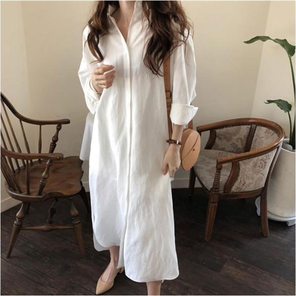 シャツワンピース ロング 通販 長袖 2WAY ワンピース カーディガン シャツワンピ アウター レ...