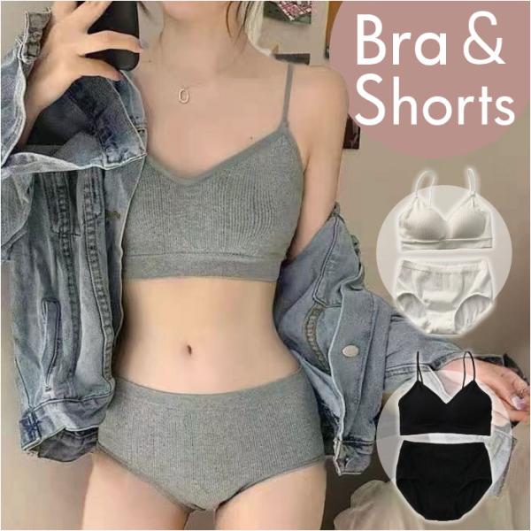 ブラ ショーツ 上下セット ノンワイヤー 通販 ブラジャー セット パンツ レディース下着 ノンワイ...