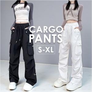 カーゴパンツ ウエストゴム レディース 通販 イージーパンツ ワークパンツ ワイドパンツ ダンスパンツ ロングパンツ 長ズボン ズボン パンツ カーゴパンツ