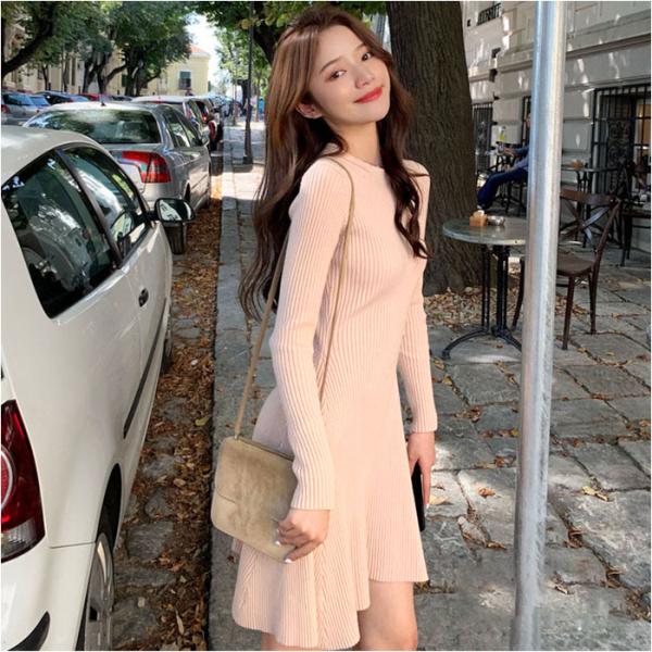 ニットワンピース 通販ニットワンピース ミニ丈 ワンピース ニット ワンピ 長袖 ながそで 秋冬 き...