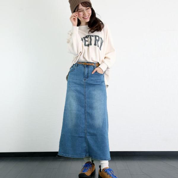 デニムスカート ロング 通販 レディース ロングスカート デニム 春夏 秋冬 マキシ丈 ウエストゴム...