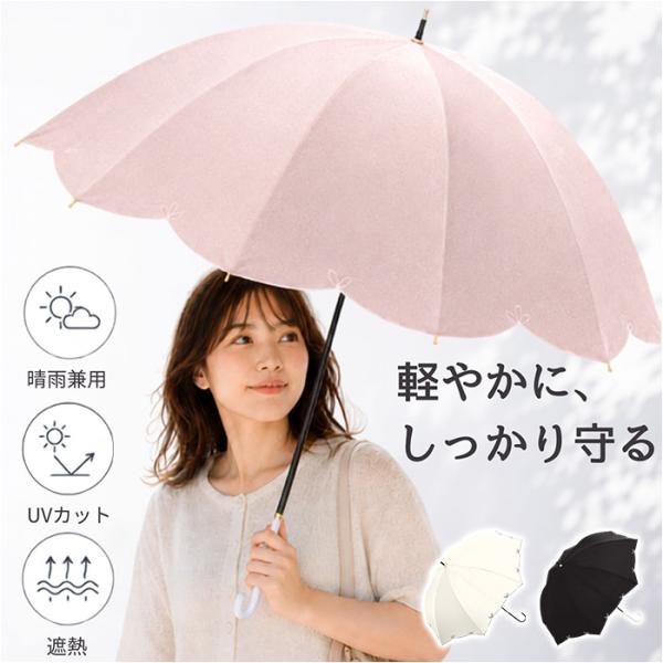 日傘 Nakatani 日傘 通販 晴雨兼用傘 長傘 916-067 UV ブルーム 傘 レディース...