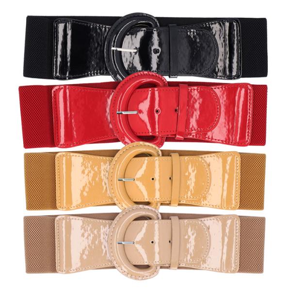 ベルト レディース 太 通販 ゴムベルト おしゃれ ゴム 太い 6cm 幅 フリーサイズ 3段階 サ...