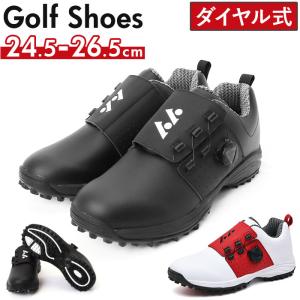ゴルフシューズ メンズ ダイヤル式スニーカー 強いグリップ スパイク靴