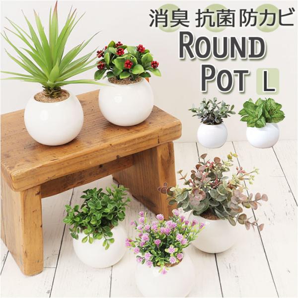 光触媒 通販光触媒 フェイクグリーン 観葉植物 フェイク ラウンドポットL CT触媒 卓上 小さい ...
