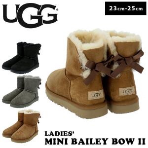 ugg ブーツ 通販 アグ ムートンブーツ レディース おしゃれ かわいい リボン バックリボン ショートブーツ ムートン UGG MINI BAILEY BOW II ウィメンズ｜backyard