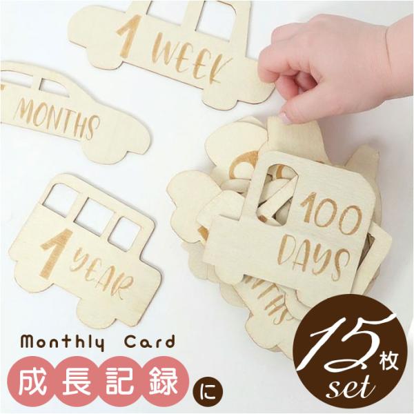 ベビー フォト グッズ 月齢 車 通販 ベビーマンスリーカード 月齢カード 月齢フォト 木製バナー ...