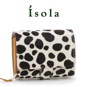 アイソラ 財布 isola 折り財布 レディース メンズ ジャバラ 本革 ハラコ ダルメシアン柄 コロコロ 3921 da｜bag-danjo