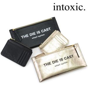 イントキシック 財布 intoxic 長財布 薄い 薄型 コインケース付き 本革 スリム レディース メンズ ブラック 黒 シャンパンゴールド lt-010