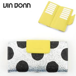 ヴィアドアン 財布 via doan カード入れ カードケース 長財布 スマート財布 日本製 本革 ドット柄 シルバー メタリック roco ロコ レディース 566