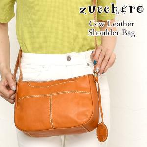 ショルダーバッグ フロントポケット付き ファスナー開閉 ヌメ革 レディース zucchero ズッケロ 49531｜bag-saifu-perenne