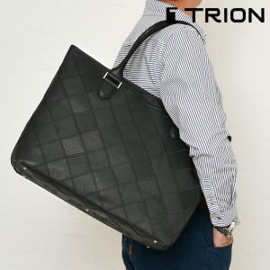 TRION（トライオン） トートバッグ パネルレザー 縦型 A4サイズ対応