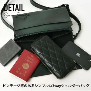 メンズ 本革 ショルダーバッグ 3way クラ...の詳細画像5
