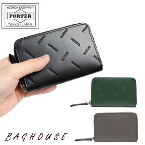 ポーター エンチェイス コイン ＆ カードケース 007-02285 吉田カバン PORTER ENCHASE ラウンドファスナー 小銭入れ ロゴ 牛革 ギフト包装 プレゼント｜baghouse1