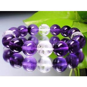 素彫四神獣水晶・天然アメジスト紫水晶12ミリ数珠