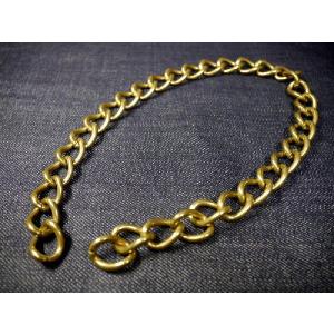 革蛸謹製 革蛸 ブラスウォレットチェーン大きなリングを利用して作った