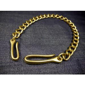 革蛸謹製 革蛸 ブラスウォレットチェーン大きなリングを利用して作った