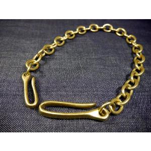 革蛸謹製 革蛸 ブラスウォレットチェーン大きなリングを利用して作った