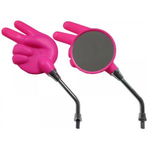 じゃんけんミラー ちょき ピンク 左右セット 8mm 正ネジ ホンダ/スズキ