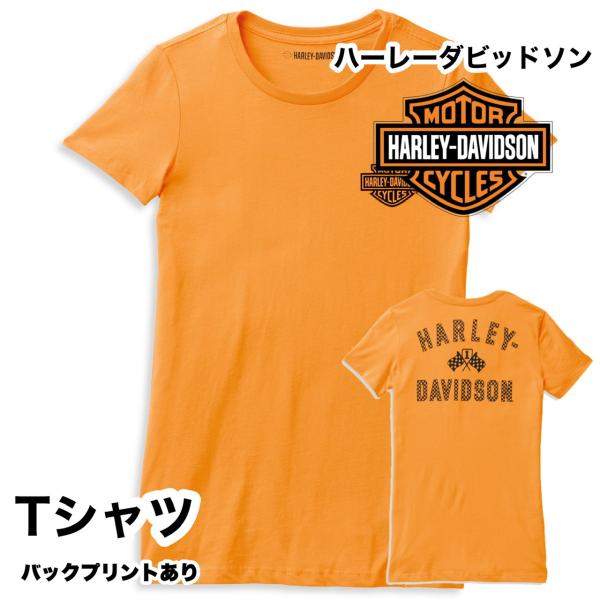 Tシャツ レディース ハーレーダビッドソン グラフィック Tシャツ　フラッグデザイン