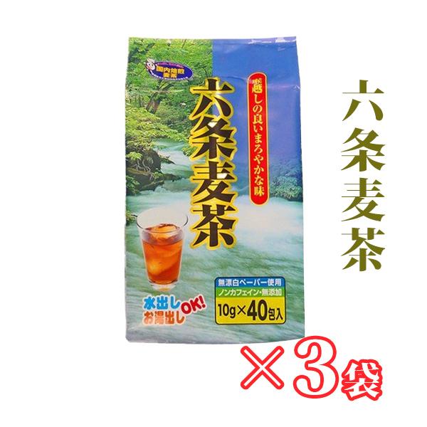 六条麦茶　10ｇ×40ｐ×３袋　国産　麦茶　六条大麦使用　ノンカフェイン
