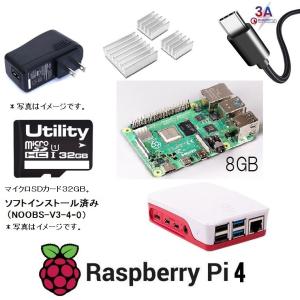 ラズベリーパイ4 8GB 8ギガ ６点セット 本体 電源 ケース