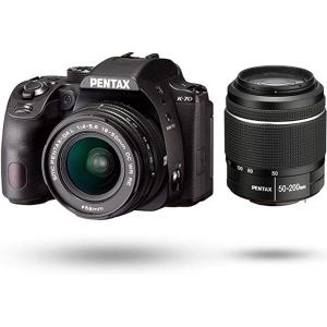 PENTAX K-70 ダブルズームレンズキット DAL18-50mm+50-200mm ブラック 海外モデル デジタル一眼レフカメラ 超高感度 2424万画素 日本語取説付属｜bakuyasuearth