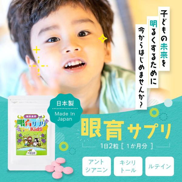 ビルベリー ルテイン 子供 サプリ 眼育サプリ めいく ビタミン 500mg×60粒 1ヶ月分 視力...