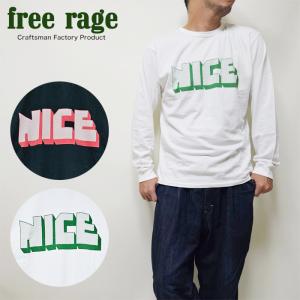 【ポイント10倍】freerage Tシャツ 長袖 ロンT メンズ フリーレイジ 日本製 リサイクルコットン プリントTシャツ｜balf