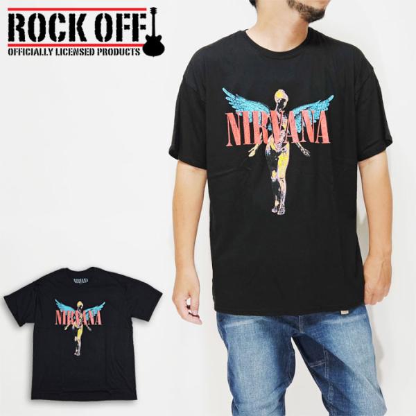 ニルヴァーナ Tシャツ ROCKOFF バンドTシャツ ロックT プリントT  NIRVANA イン...