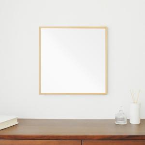 新入荷 流行 2個セット 細枠正方形ウォールミラー幅42cm ナチュラル 天然木 鏡 スリム 高級感 木製 オシャレ 飛散防止加工 壁掛け Nk 9 完成品 日本製 北欧風