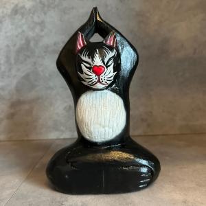 木彫り祈り 人形 木彫り 木製オブジェ インテリア バリ雑貨 バリ島