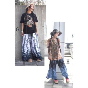 エスニック ラップパンツ フレアパンツ パンツ...の詳細画像5