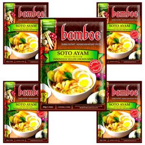 Bamboe バンブー インスタント調味料 インドネシア料理の素 Soto Ayam ソトアヤム 40g×５個セット 海外直送品｜balifesta