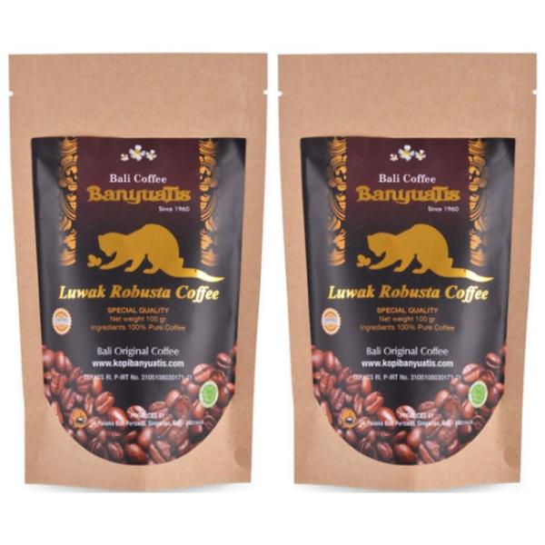 BanyuaTis バニュアティス バリコーヒー ルアックロブスタコーヒー パウダー 100g×2個...