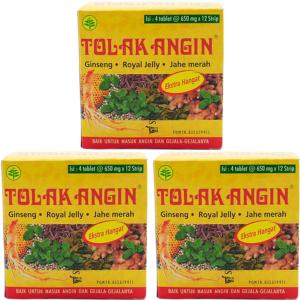 SIDOMUNCUL シドムンチュル ジャムウ ハーバル Tolak Angin Tablet トラックアンギン タブレット お得な３箱セット 海外直送品