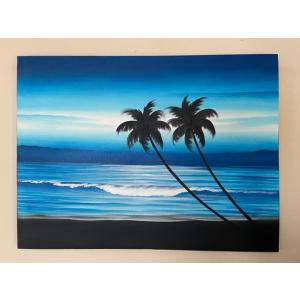 バリアート80x60 送料無料 海 サーフィン ハワイアン バリアート ビーチ