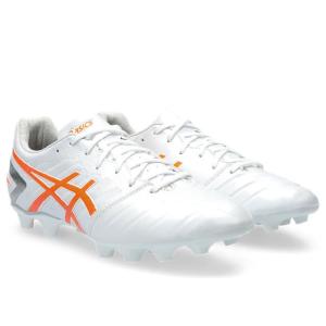 24％OFF！ アシックス DSライト WIDE ホワイト ショッキングオレンジ サッカースパイク カンガルー革 天然芝 人工芝 土 (asics2023Q3) 1103A069-103｜ballclub-b