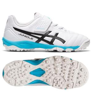 36％OFF！ アシックス ジュニオーレ JUNIOLE 5 TF ホワイト ブラック サッカー フットサル ベルクロシューズ マジックテープ (asics2021Q1) 1104A009-102｜ballclub-b