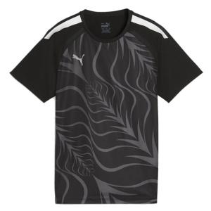 サッカー フットサル ジュニア プーマ INDIVIDUALLIGA グラフィックシャツ 半袖 プーマブラック プラクティスシャツ Tシャツ 659384-03｜ballclub-b