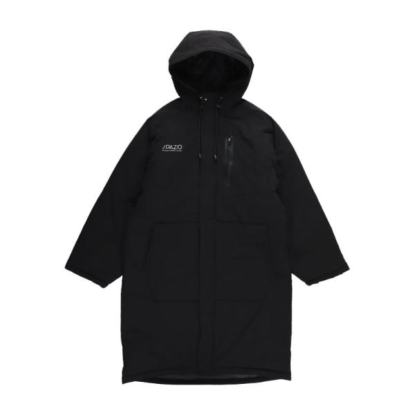 スパッツィオ テクニカルラインベンチコート ブラック サッカー フットサル ウェア 防寒 裏ボアフリ...
