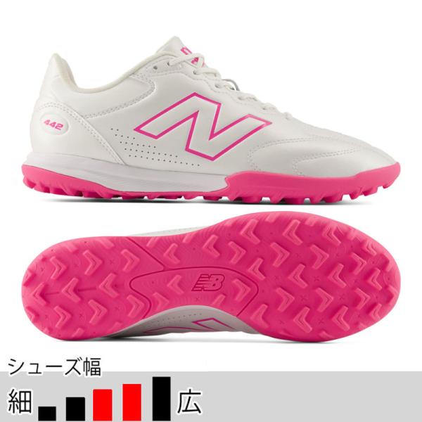 ニューバランス 442 Team TF V3 ホワイト ピンク サッカー フットサル ターフシューズ...