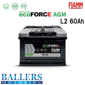 FIAMM バッテリー ecoFORCE AGM/60Ah L2 アルファロメオ ミト 955 1.4MultiAir / TurboMultiAir VR680 フィアム｜ballers