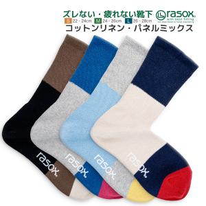 ラソックス 靴下 コットンリネンパネルミックス rasox メンズ レディースの商品画像